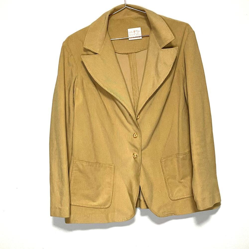 Vintage Lady Tulip Light Tan Front Button Womens Blazer size 38